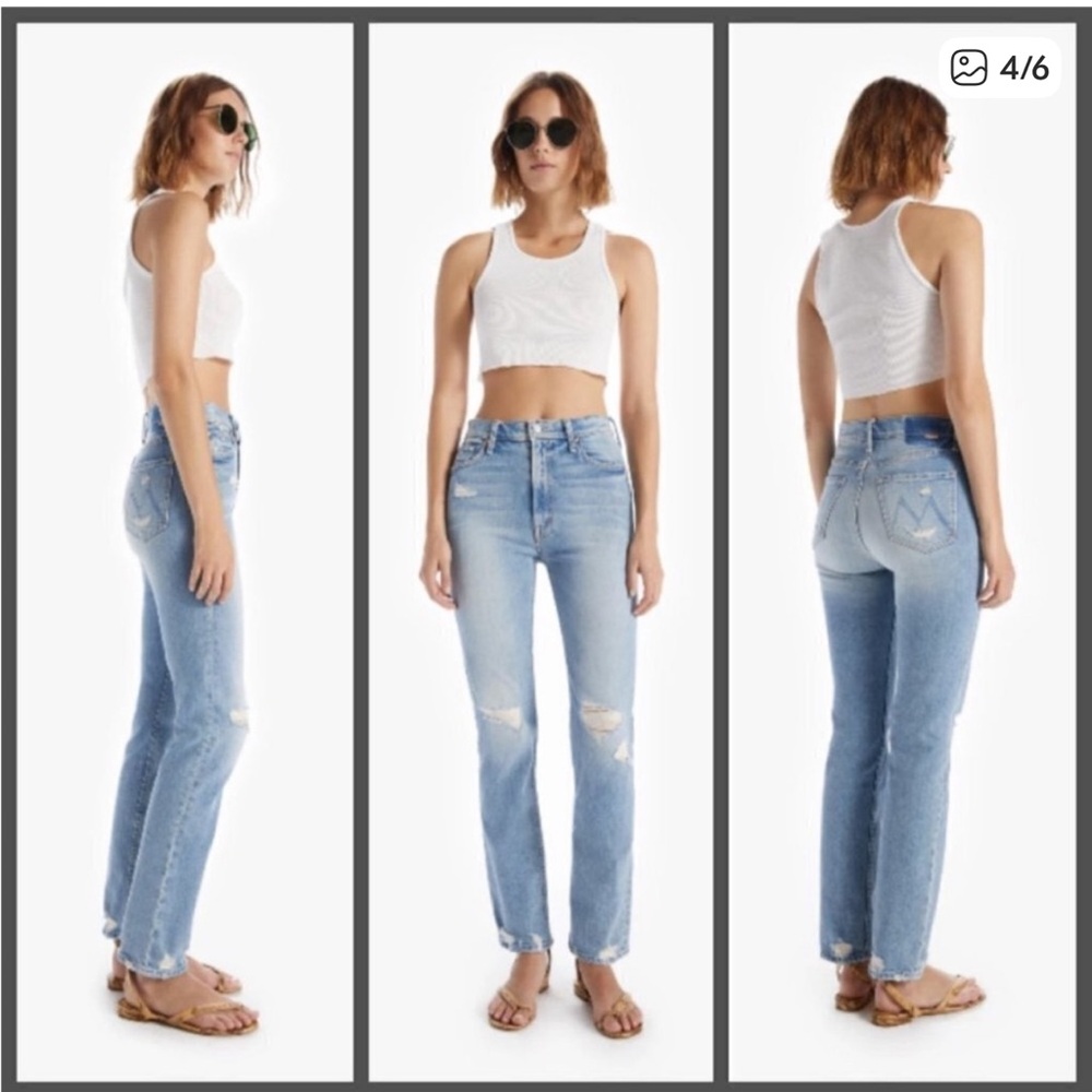 MOTHER Light Blue Straight Leg Jeans